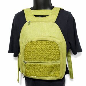 LUG Dodger Backpack Quilted Padded Casual Academia Travel Lemon Lime 11" x 15"